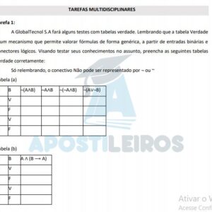 GlobalTecnol S.A – Tecnologias - Tabela Verdade