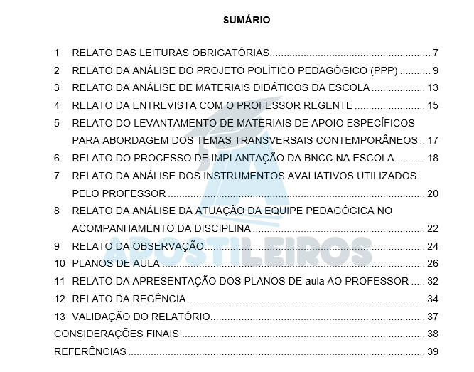 Plano de trabalho do 1º ano