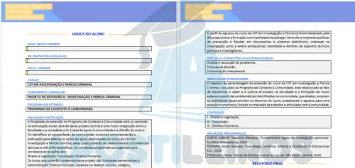 PROJETO DE EXTENSÃO II - INVESTIGAÇÃO E PERÍCIA CRIMINAL