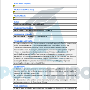 PROJETO DE EXTENSÃO II - ENGENHARIA ELÉTRICA