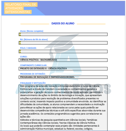 PROJETO DE EXTENSÃO II - CIÊNCIA POLÍTICA