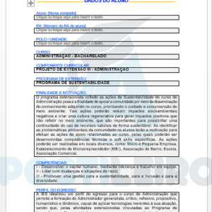 projeto de extensao III administração