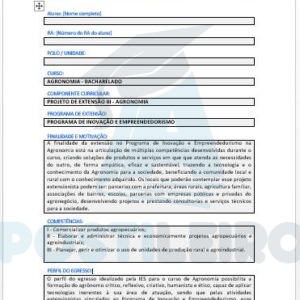 PROJETO DE EXTENSÃO III - AGRONOMIA