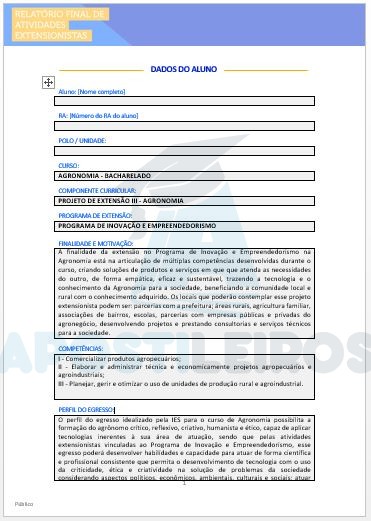 PROJETO DE EXTENSÃO III - AGRONOMIA