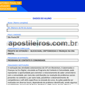 Projeto de Extensão I - Blockchain, Criptomoedas e Finanças na Era Digital