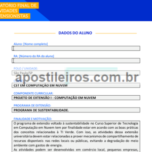 Projeto de Extensão I - Computação em Nuvem