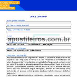 Projeto de Extensão I - Engenharia de Computação