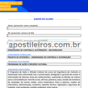 Projeto de Extensão I - Engenharia de Controle e Automação