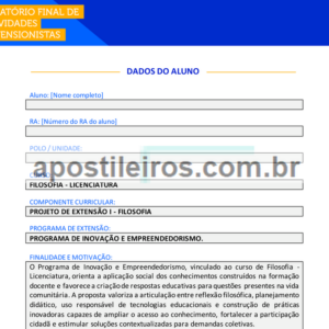 Projeto de Extensão I - Filosofia