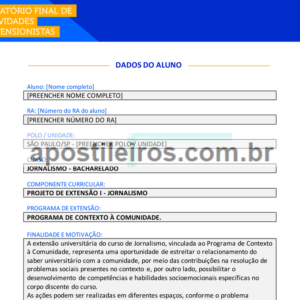 Projeto de Extensão I - Jornalismo