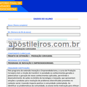 Projeto de Extensão I - Produção Cervejeira