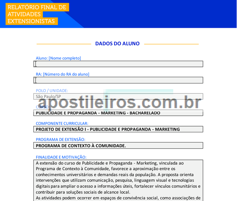 Projeto de Extensão I - Publicidade e Propaganda - Marketing