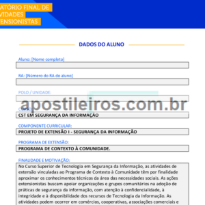 Projeto de Extensão I - Segurança da Informação