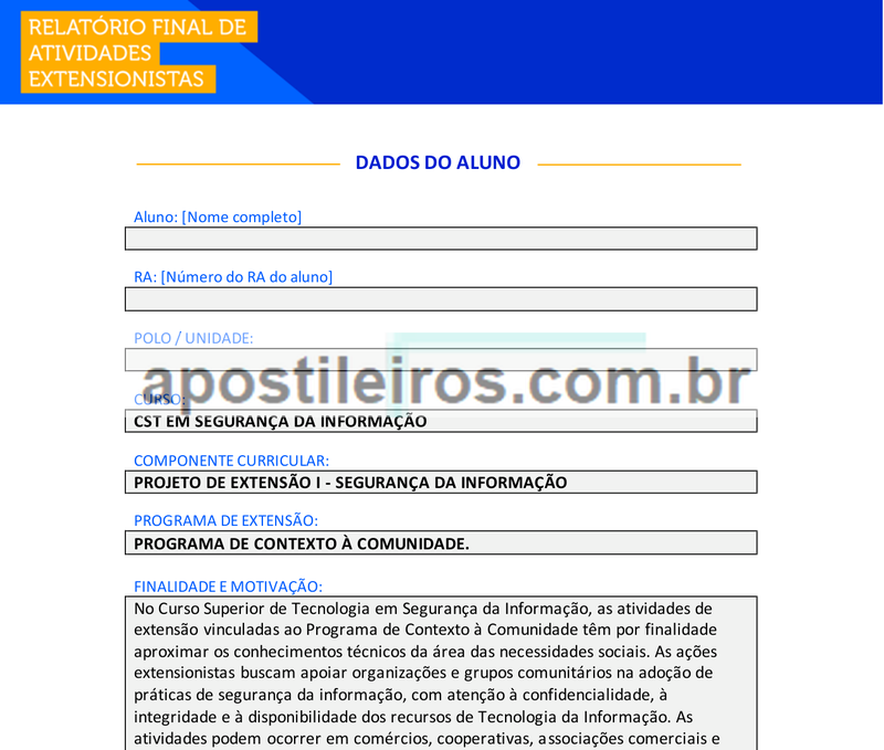 Projeto de Extensão I - Segurança da Informação