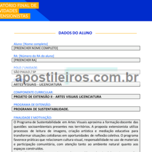 Projeto de Extensão II - Artes Visuais Licenciatura