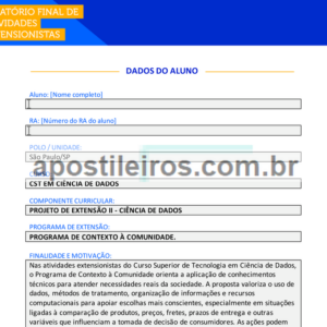 Projeto de Extensão II - Ciência de Dados