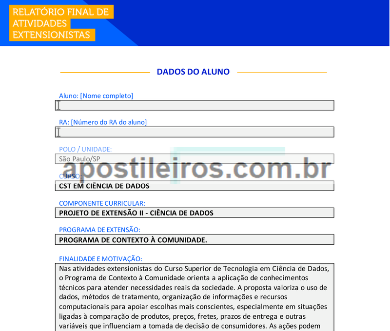 Projeto de Extensão II - Ciência de Dados