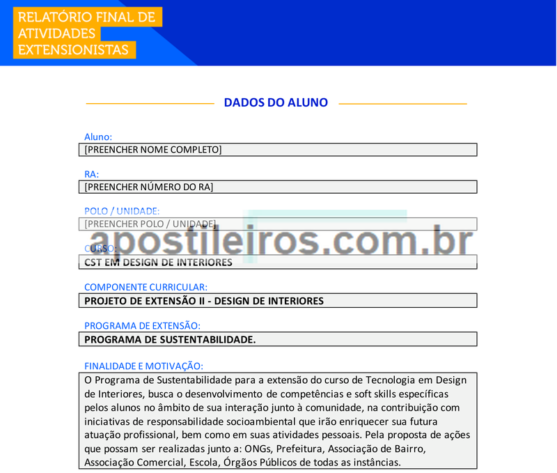 Projeto de Extensão II - Design de Interiores
