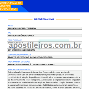 Projeto de Extensão II - Empreendedorismo