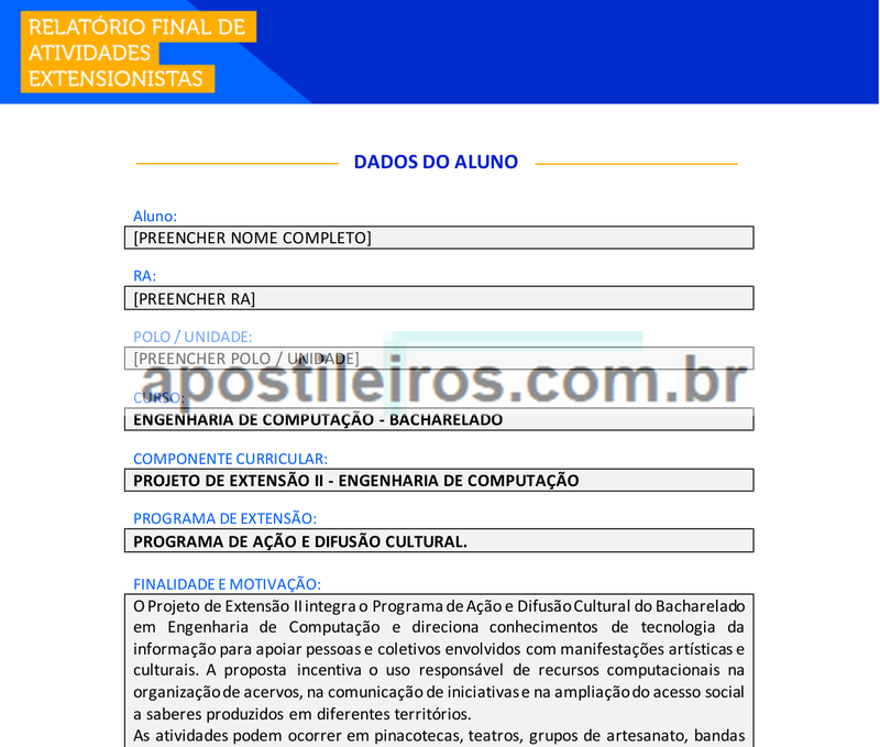 Projeto de Extensão II - Engenharia de Computação