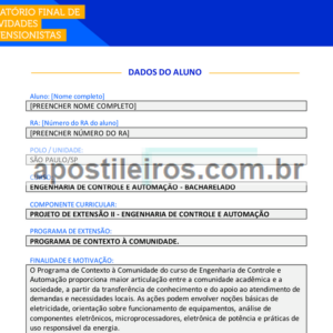 Projeto de Extensão II - Engenharia de Controle e Automação