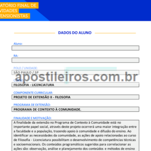 Projeto de Extensão II - Filosofia