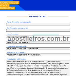 Projeto de Extensão II - Fisioterapia