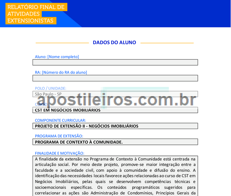 Projeto de Extensão II - Negócios Imobiliários