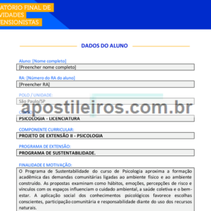 Projeto de Extensão II - Psicologia