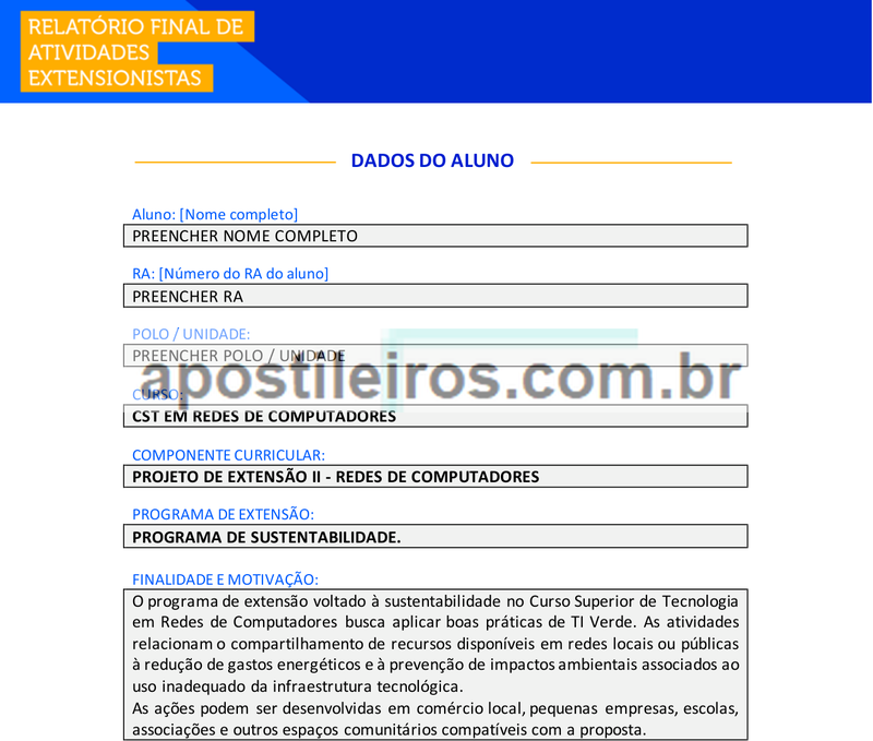 Projeto de Extensão II - Redes de Computadores