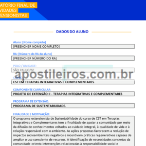 Projeto de Extensão II - Terapias Integrativas e Complementares