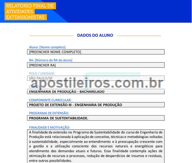 Projeto de Extensão III - Engenharia de Produção