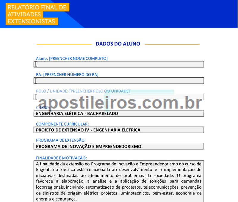 Projeto de Extensão IV - Engenharia Elétrica