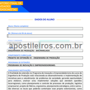 Projeto de Extensão IV - Engenharia de Produção