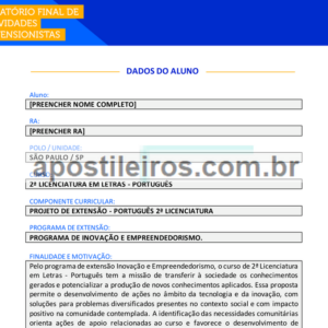 Projeto de Extensão - Português 2ª Licenciatura