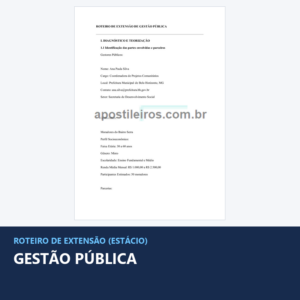Trabalho de Extensão Gestão Pública - Estácio
