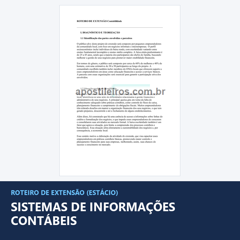 Trabalho de Extensão Sistemas de Informações Contábeis - Estácio
